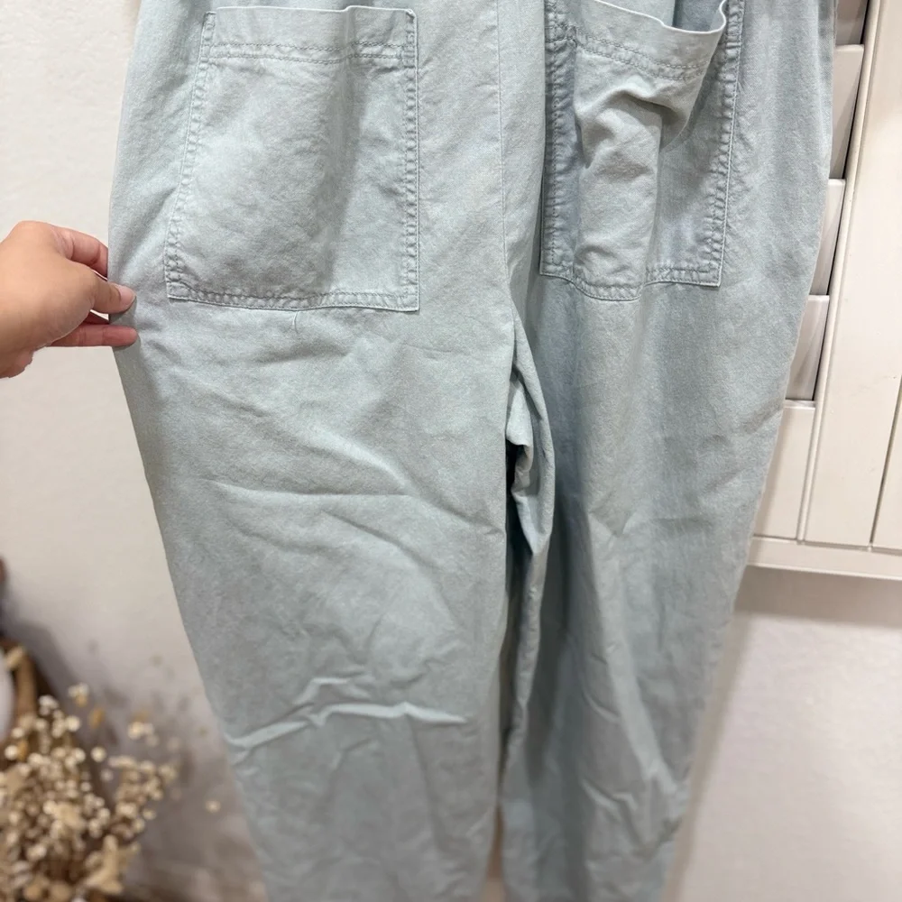 Light Blue Green Jumpsuit with Pockets - Picture 2 of 8